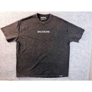Backbone Staff Graphic Tee XL Black Mineral Wash F&F Streetwear Shirt